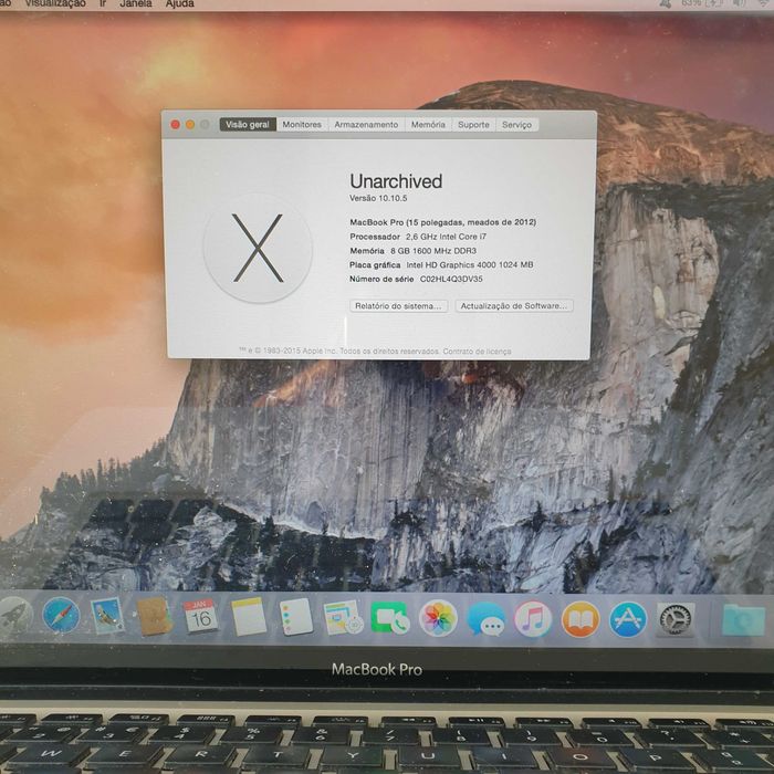 carcaça do display 15" completa macbook  pro A1286 / 201264283958482051120