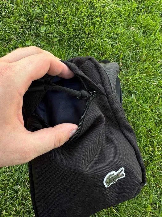 Сумка Lacoste Lacosta лакоста месенджер через плече чорна і синя