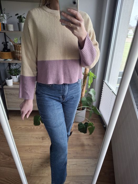 Rozmiar M, Even&Odd sweter, swetr dwukolorowy