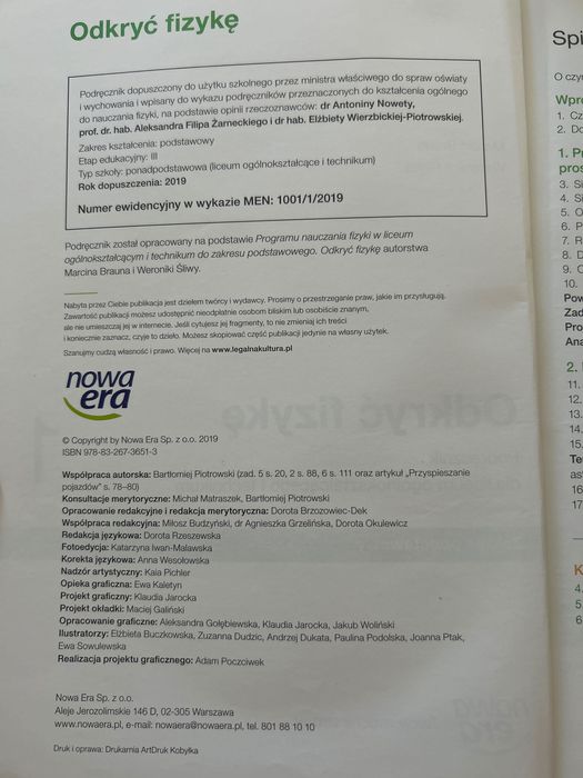 Odkryć Fizykę 1. Nowa Era zakres podstawowy.