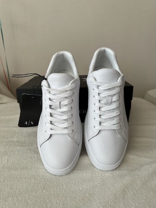 Sneakersy białe Armani Exchange buty tenisówki skórzane AX 38