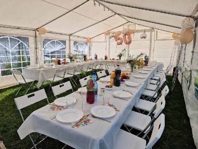 Wynajem namiotu imprezowego, namiot, stoły i krzesła cateringowe