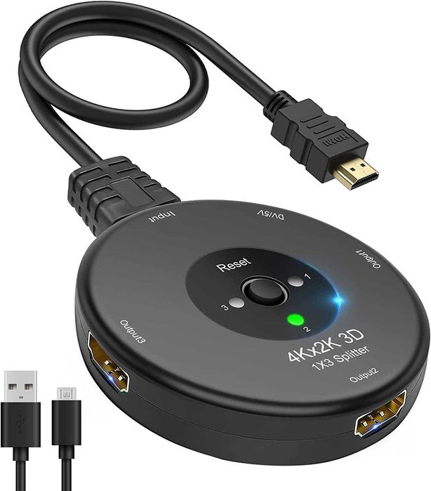 Novo! Divisor HDMI 4K, HDMI switch Splitter 1 saida e 3 entradas64387428710787120