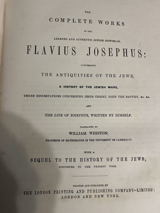 The Complete Works of Flavivs Josephus, Єврейські старожитності, Біблія