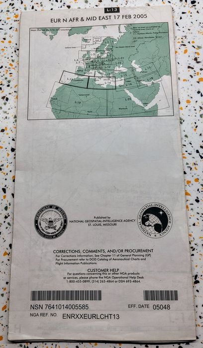 Mapa lotnicza Enroute low altitude Europe north Africa and middle east