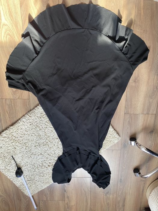 Czarna sukienka hiszpanka, zakrywa /maskuje brzuch na wesele i imprezy