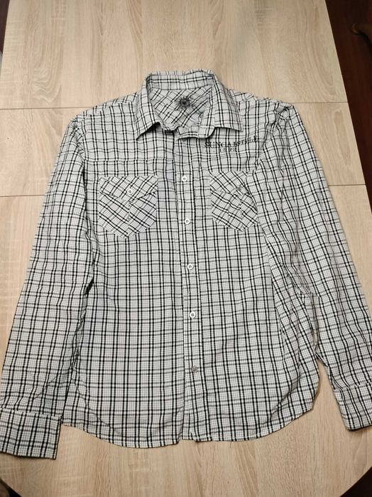 Koszula męska w kratę czarno biała
