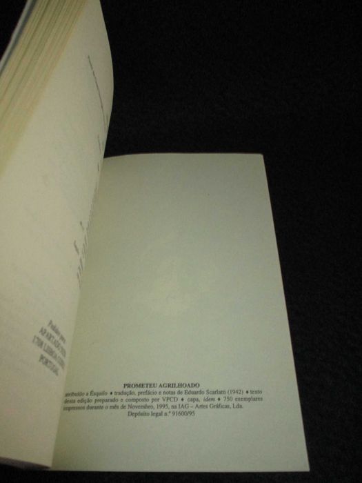 Livro Prometeu Agrilhoado Ésquilo