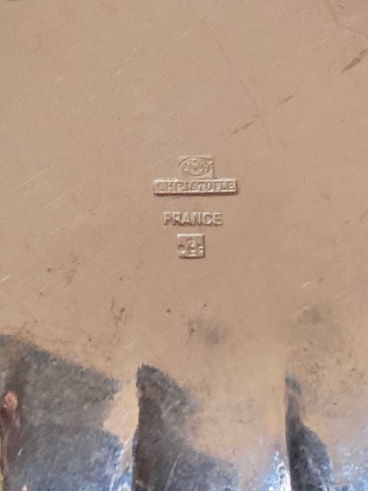 Concha Vieira de Escargots Caracóis Prata Christofle Brasão 13,2 cm