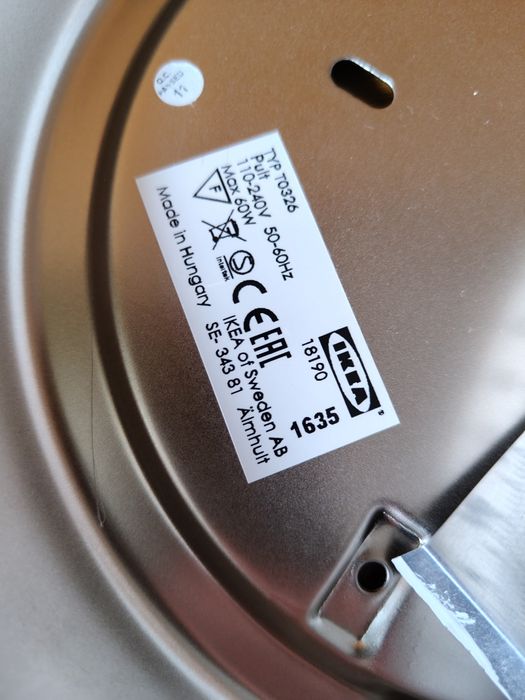 Plafon 2szt komplet,kinkiet, lampa ścienna stal szczotkowana IKEA