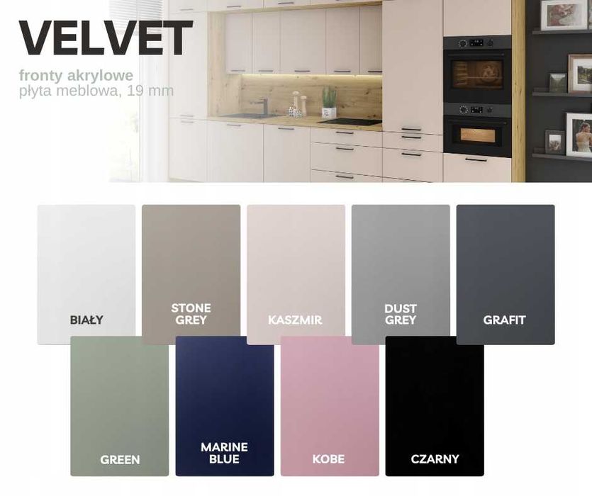 DW Kuchnia VELVET meble, szafki kuchenne mat TRANSPORT wycena