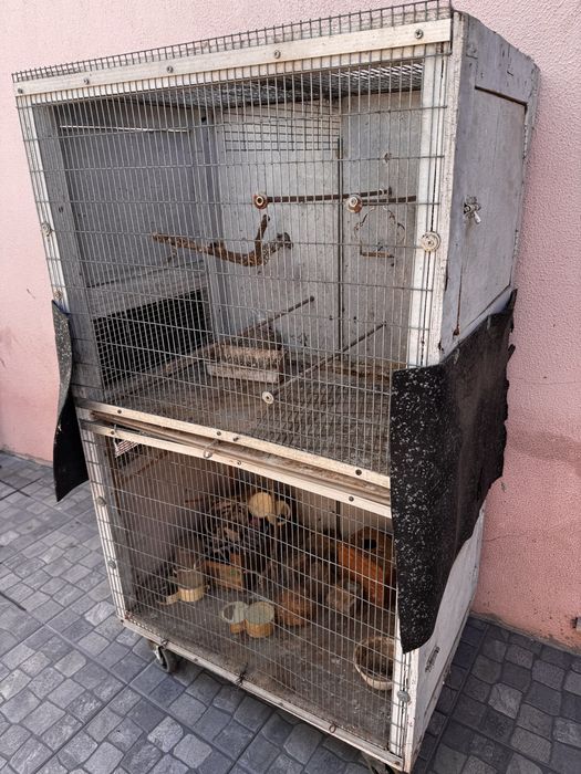 Gaiola dupla para passaros e animais pequenos
