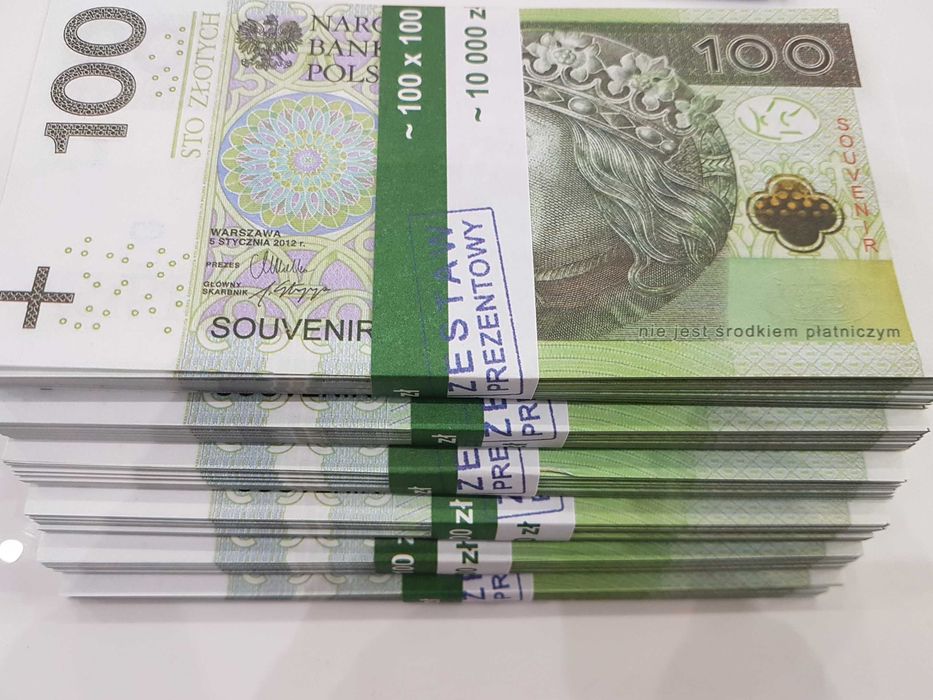 100 złotych banknoty do zabawy i nauki plik 100sztuk 138x67