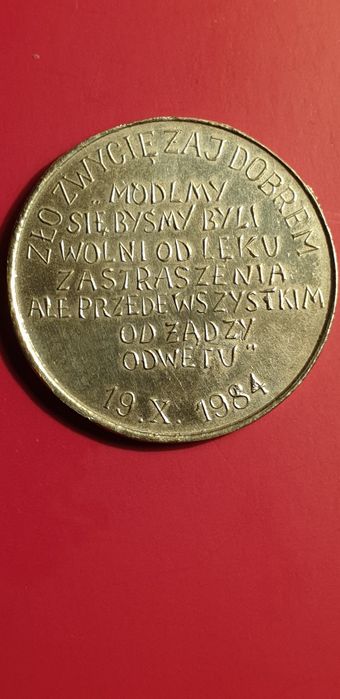 Medal Ks. JERZY POPIEUSZKO- 19.10.1984r.