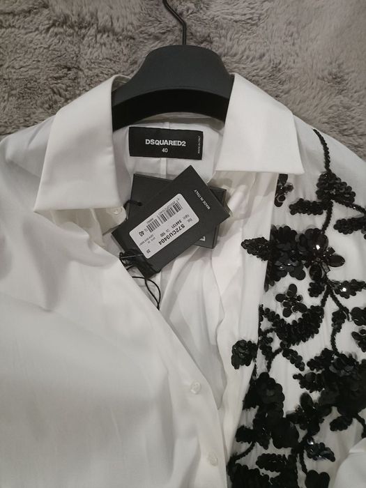 Італійська блузка NWT $1054 Dsquared2 Oversize Floral Embroidered