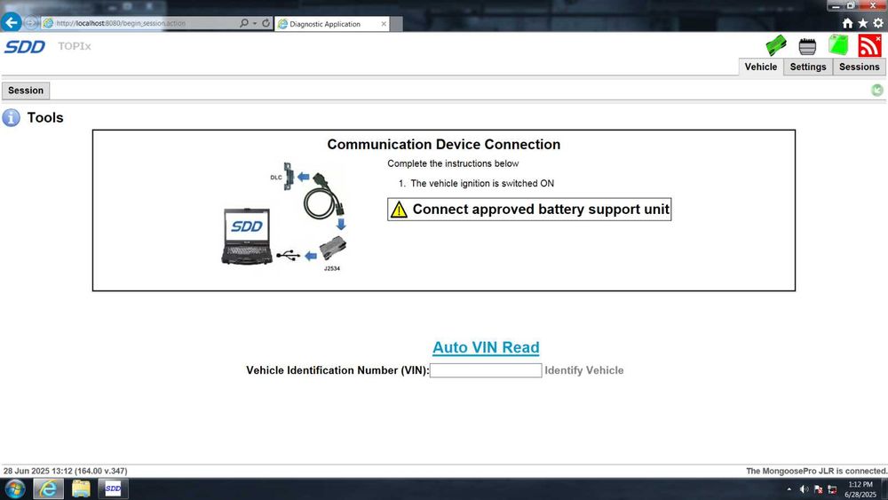 JLR Mongoose Diagnostico Volvo VIDA Vdash + CAN Clip