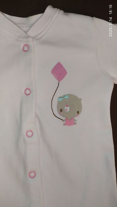 Pajacyki dla dziewczynki róż, paski, misie, r.56- 62, Mothercare