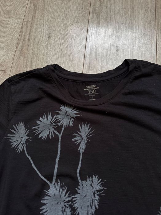 Icebreaker чорна футболка з шерсті мериноса