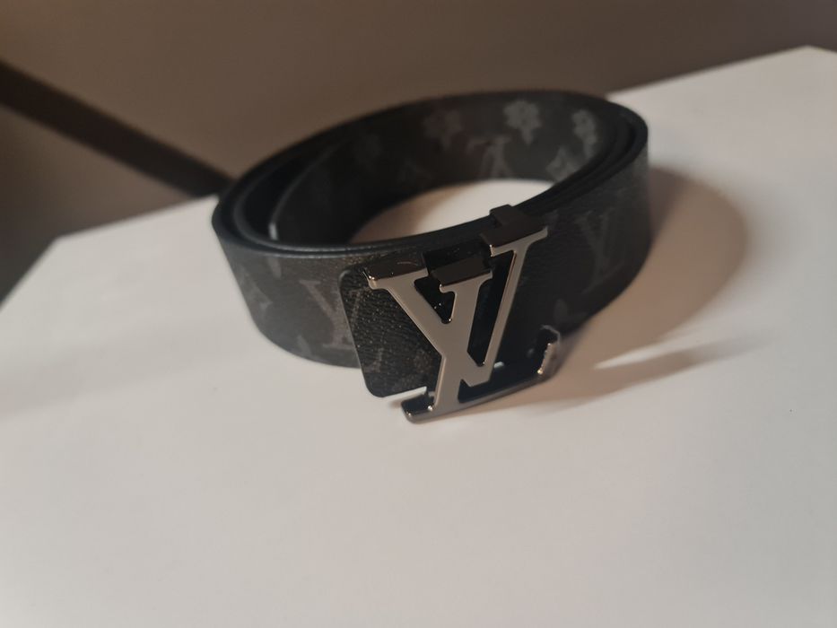 Pasek uniseks LV Louis Vuitton szara klamra