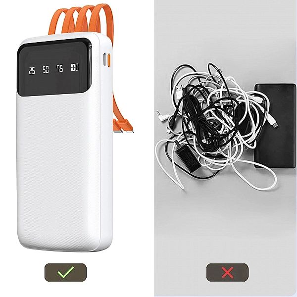 Dudao K6Pro uniwersalny powerbank 10000mAh z kablem USB, USB Typ C, Li