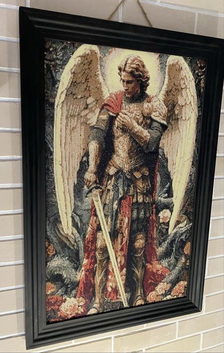 Готова картина алмазна мозаїка Архангел Михаїл