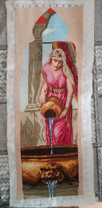 Obraz ręcznie haftowany. Tryptyk