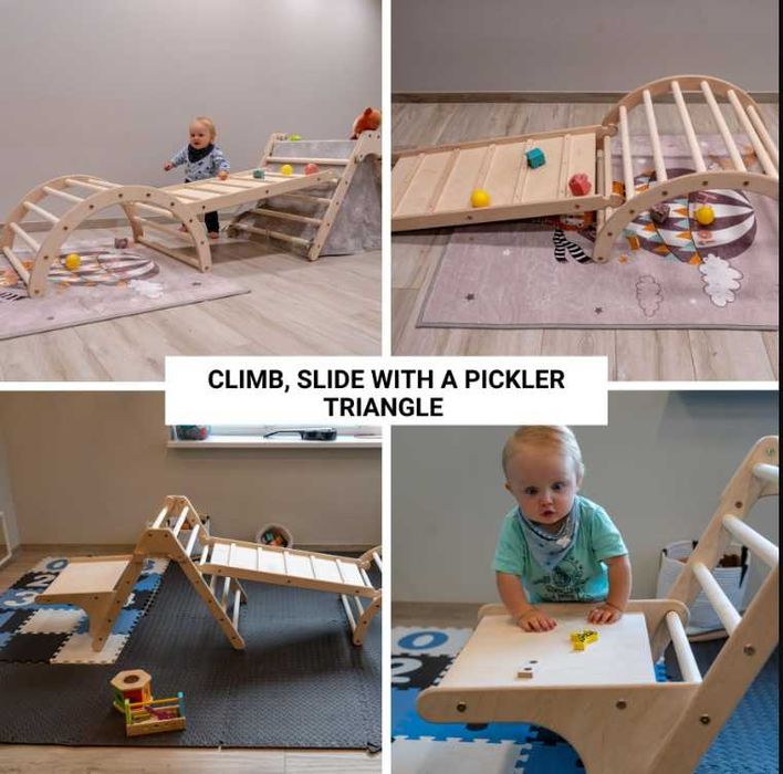 5w1 Zestaw Wspinaczkowy Montessori dla Dzieci PIKLER premium drewniany