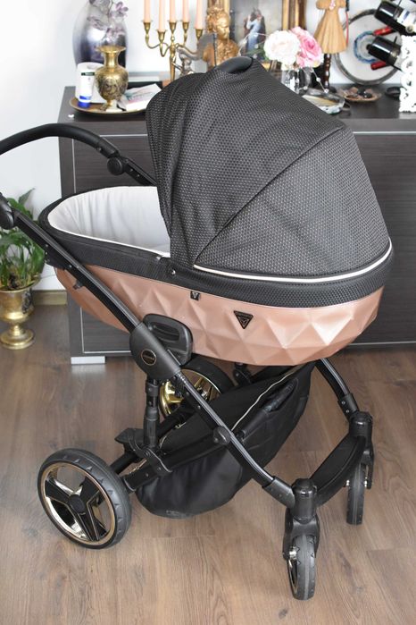 Wózek 3w1 Junama Diamond spacerówka gondola + adaptery do fotelika i fotelik samochodowy