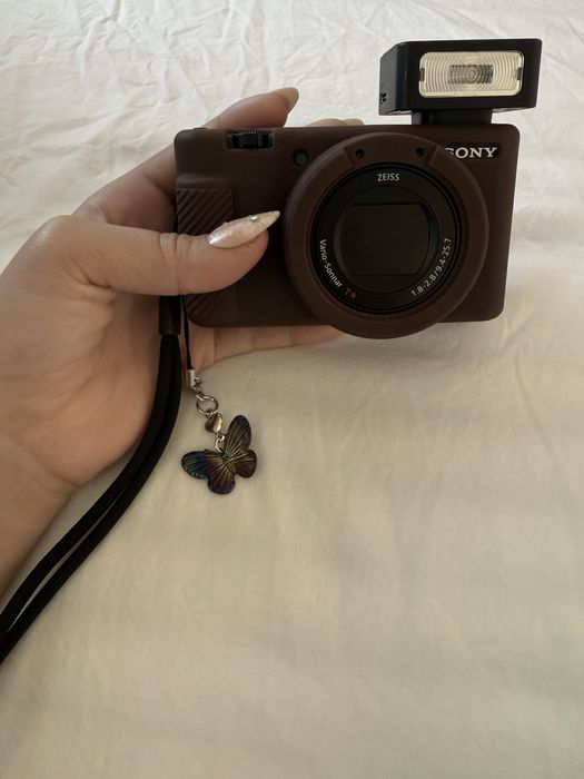 Sony zv-1 com flash e caixa