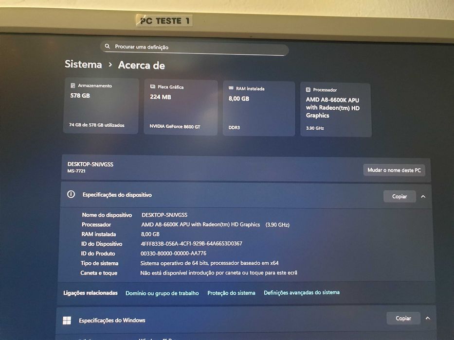 PC torre A8 (recondicionado) (Ideal para Trabalho)