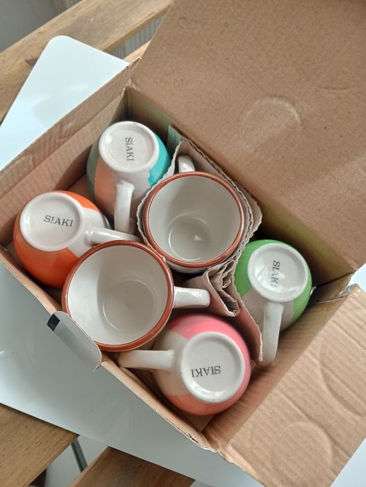 Conjunto 6 chavenas de porcelana coloridas | NOVAS