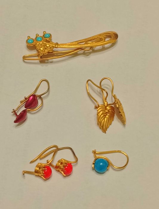 Советские серьги латунь в позолоте клеймо МКП