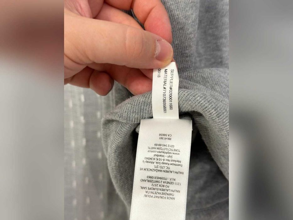 bluza Ralph Lauren szara logo na zamek stójka XL