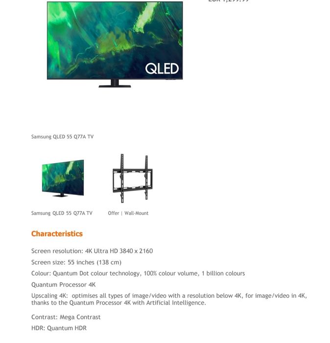 Samsung QLED 55 Q77A TV