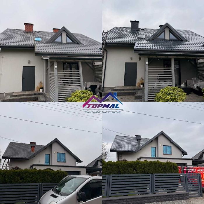 Malowanie blachodachówki, dachówki betonowej ceramicznej