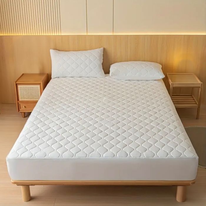 NOWY Ochraniacz Nakładka na materac wodoodporny 200 x 220 cm biały na