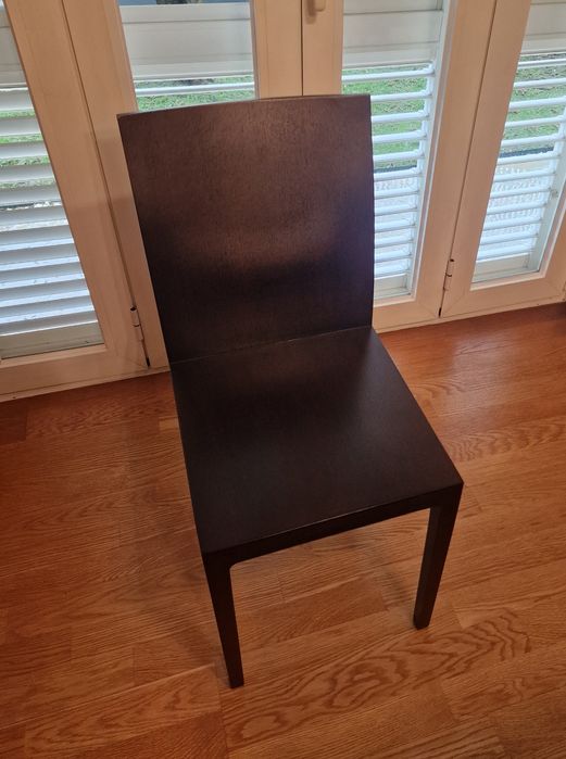 6 cadeiras de mesa de jantar - madeira maciça cor wengue