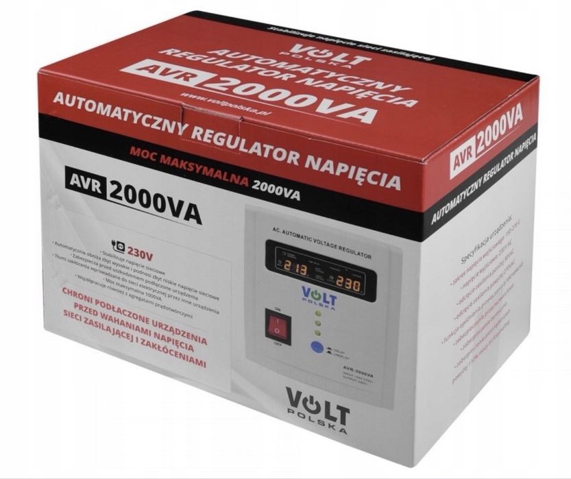 Стабілізатор мережевої напруги 2 кВт Volt Polska AVR 2000 VA 2000 Вт