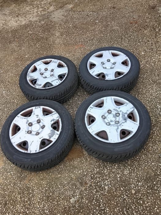Conjunto Jantes Ferro R15 OPEL MERIVA Ano 2005 4×100 Pneus 185/60 R15
