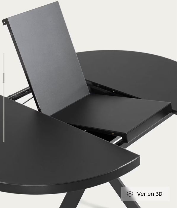 Mesa Kave Home preta oval extensível