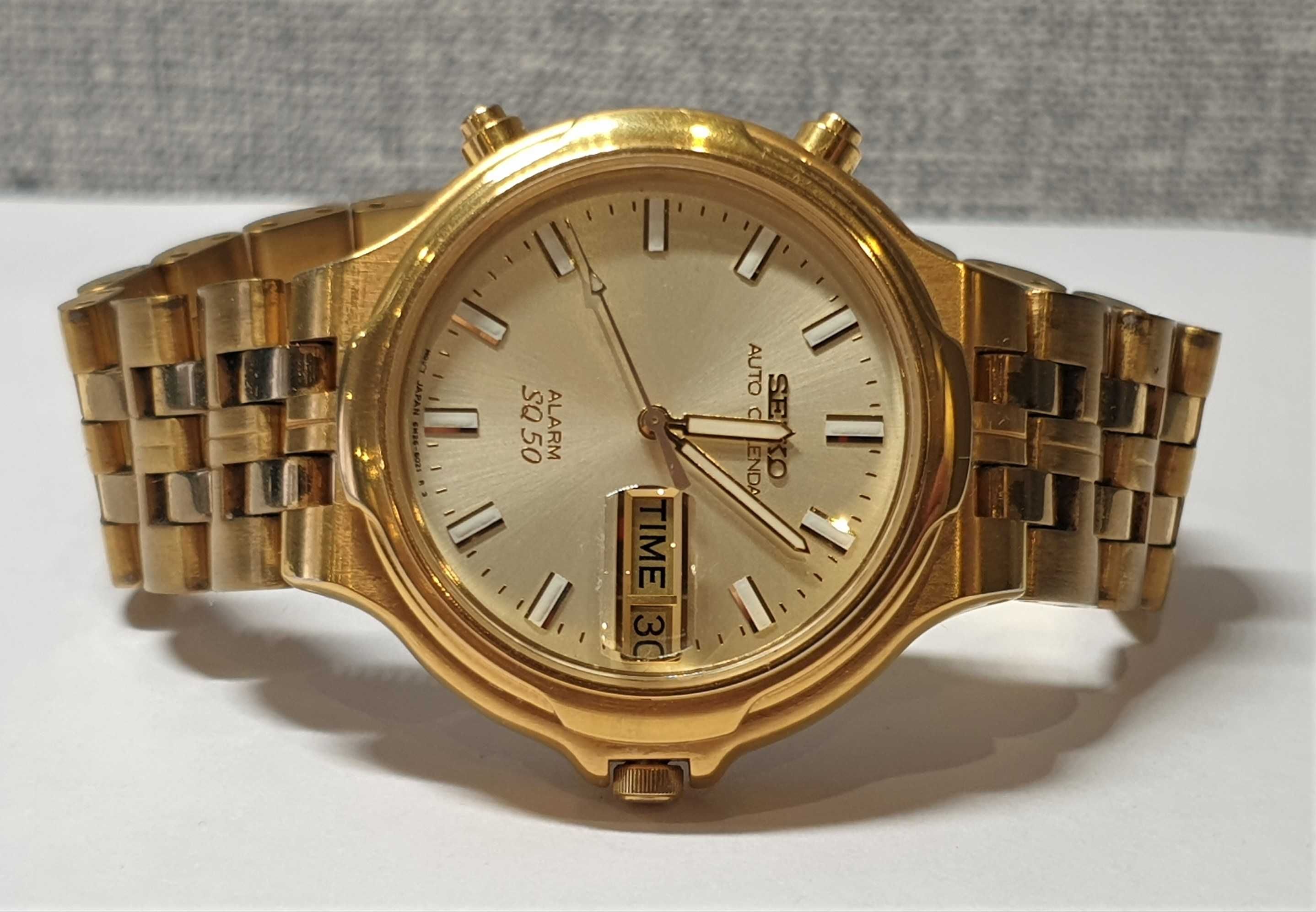 Чоловічий годинник часы Seiko SQ50 Auto Calendar Alarm Chronograph 10