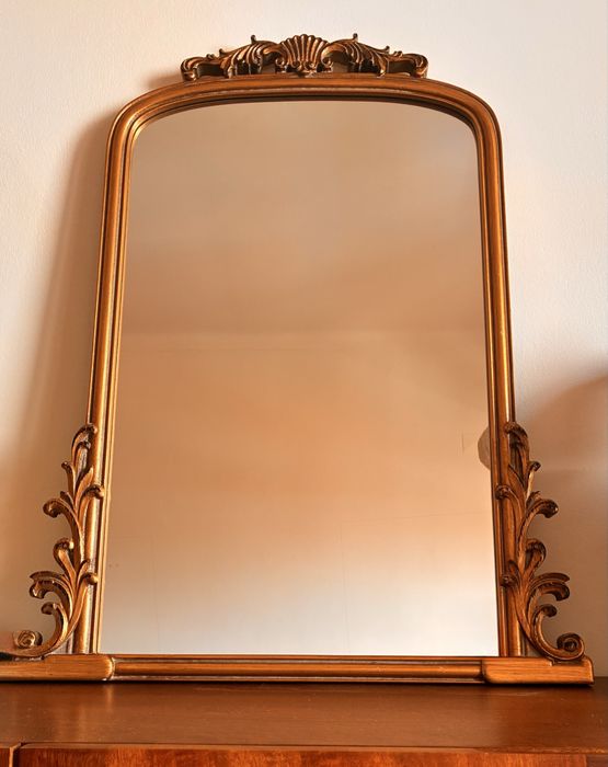 Espelho de parede madeira dourado Zara Home