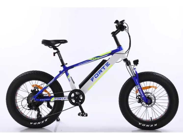 Велосипед акумулятоний FORTE RIDER рама 14", колеса 20", Синьо-білий