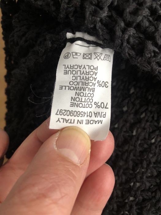 Czarny sweter OVERSIZE | Ażurowy splot | Made in Italy