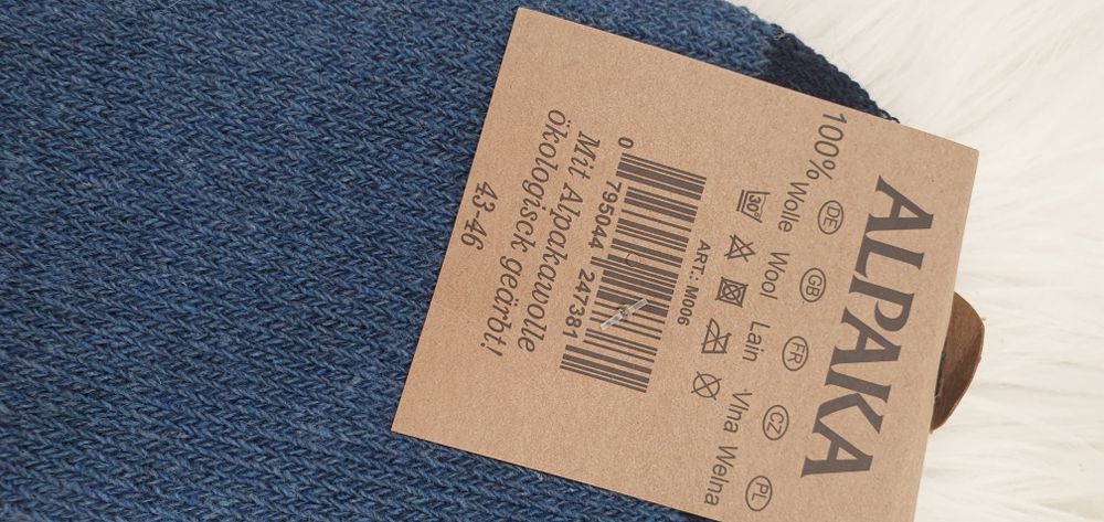 Grube skarpety 43-46 wełna z Alpaki thermo Alpaka