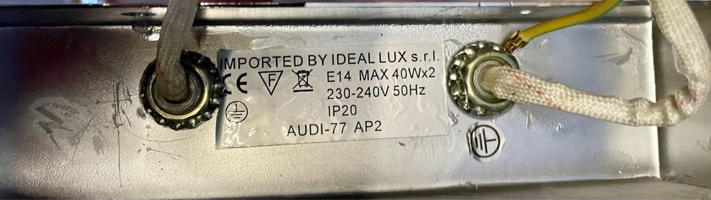 Kinkiet lampa scienna krysztalki Audi 77 AP2 Ideal Lux