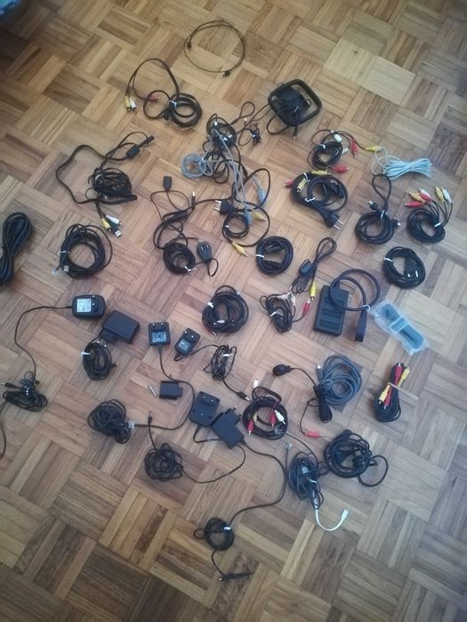 Lote de cabos e transformadores