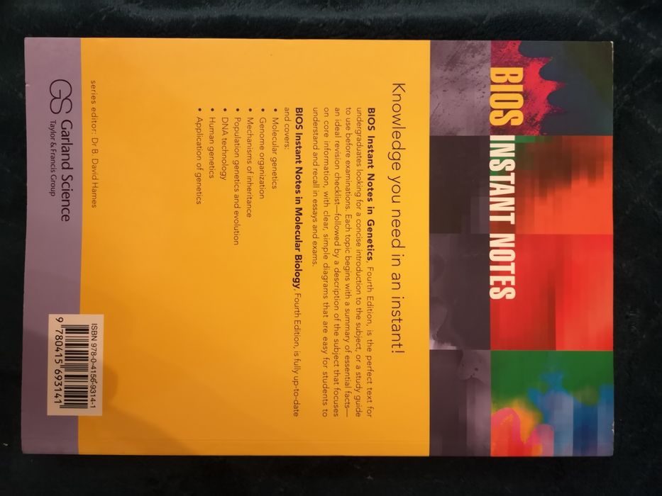 Bios instant notes - genetics, fourth edition - fletcher, hickey