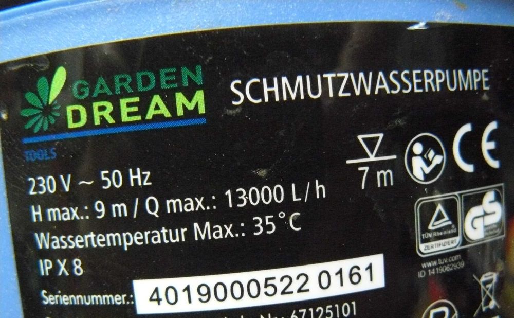 Pompa zanurzeniowa do wody Garden Dream 900 watów