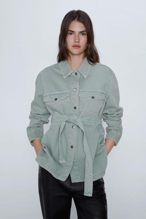 Джинсовая рубашка Зара xs-s-m